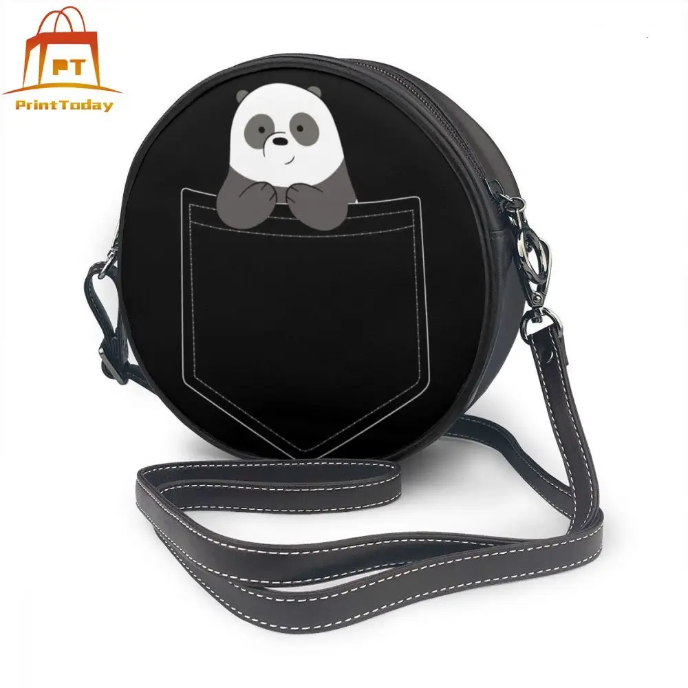 

We Bare Bears Shoulder Bag Pan Pan In A Pocket Leather Bag Women's Multi Purpose Women Bags Mini Teen Pattern Round Purse