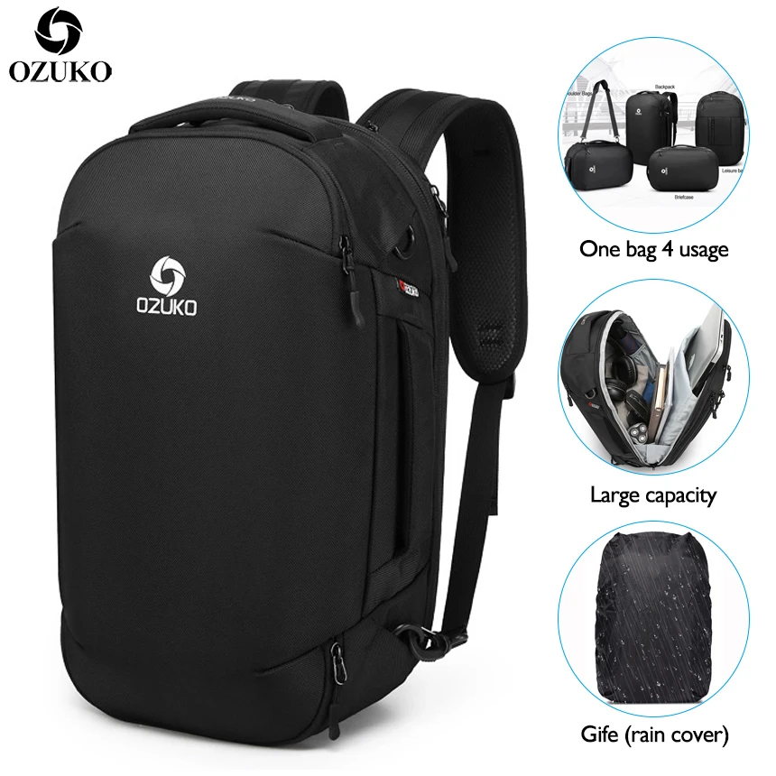 OZUKO, новинка, многофункциональные Модные мужские рюкзаки, зарядка через USB, для путешествий, рюкзак для багажа, мужской, Mochila, 15,6 дюймов, для ноутбука, школьные сумки