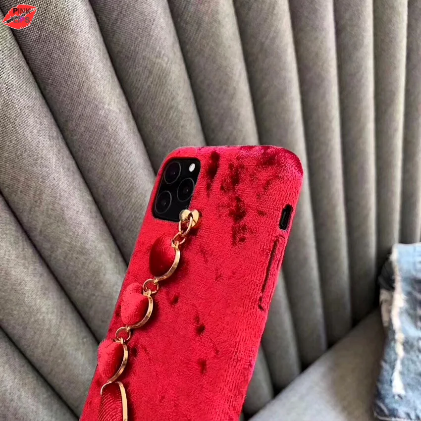 Fashion Corduroy Winter Phone Case For iphone 11 Pro Max XR XS Max X 7 8 6 6s Plus XR love heart bracelet Warm Back Cover (6)