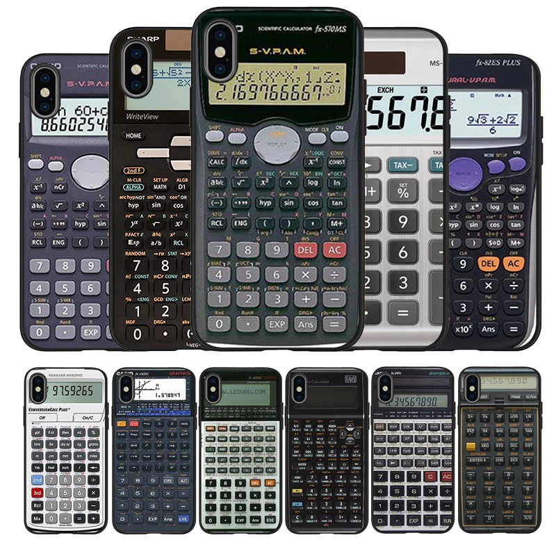 Retro Peculiar Funny Calculator Black Silicone Phone Case For Iphone 13