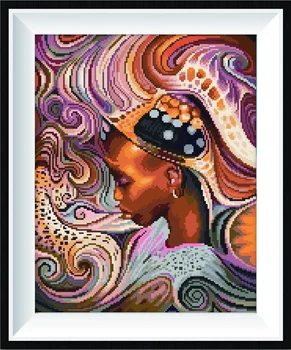 

5D Round Diamond Painting girl 40x50cm Cross Stitch Kit Embroidery Rhinestone Home Decor Needlework