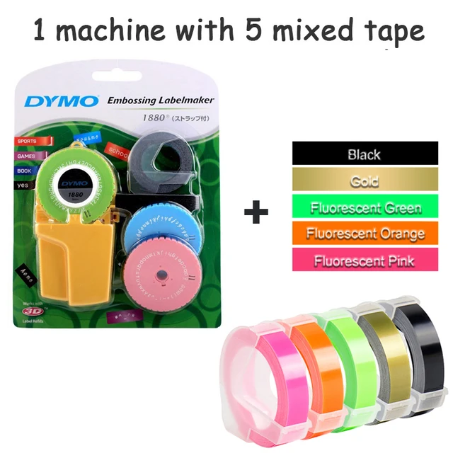 Dymo 1880 Embossing Manual Label Printer with 3D Embossing tape plastic label for Dymo label maker machine Manual Typewriter machine with tapes