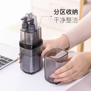 

Creative Transparent Portable Toiletries Plastic Storage Box Washing Cup 6 Pcs Kits Soft And Fluffy.
