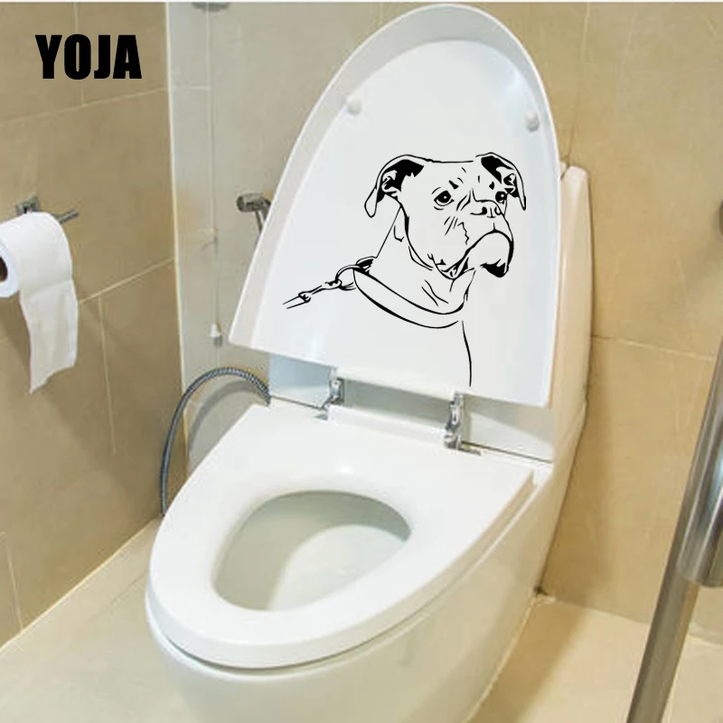YOJA 23.7X22.8CM мультфильм настенные наклейки в виде животных Собака боксёр головы