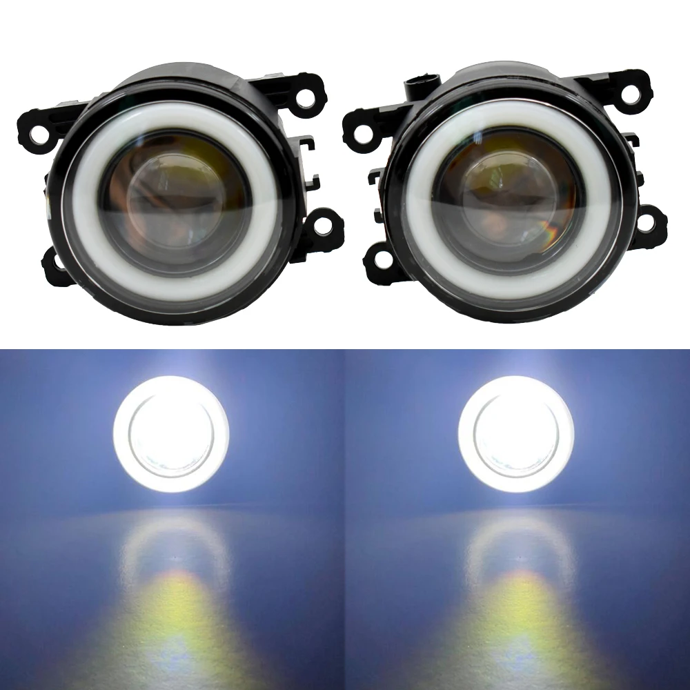 Buy 2x Car Accessories LED Bulb Front Fog Light Angel Eye 12V For Mitsubishi Pajero 4 IV 2007 2015 For Mitsubishi Triton L200