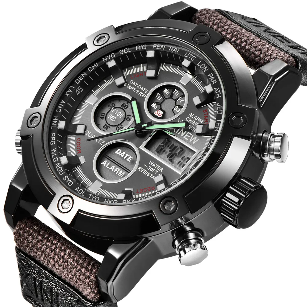 

New Men's Fashion Sport Watch Men Nylon Quartz Watches Male Date LED Analog Clock Relogio Masculino reloj hombre