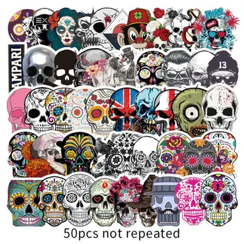 

50 PCS Horrible Style Skulls Graffiti Stickers Waterproof PVC For Car Helmet Motorcycle Bike Laptop Guitar Classic Car Sticker