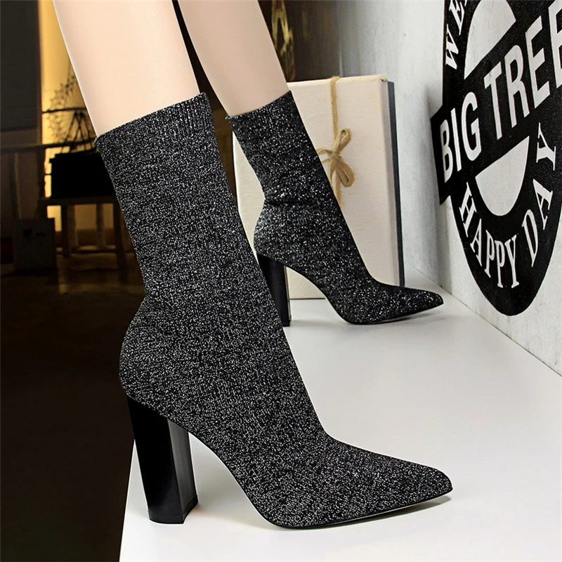 designer sock heels