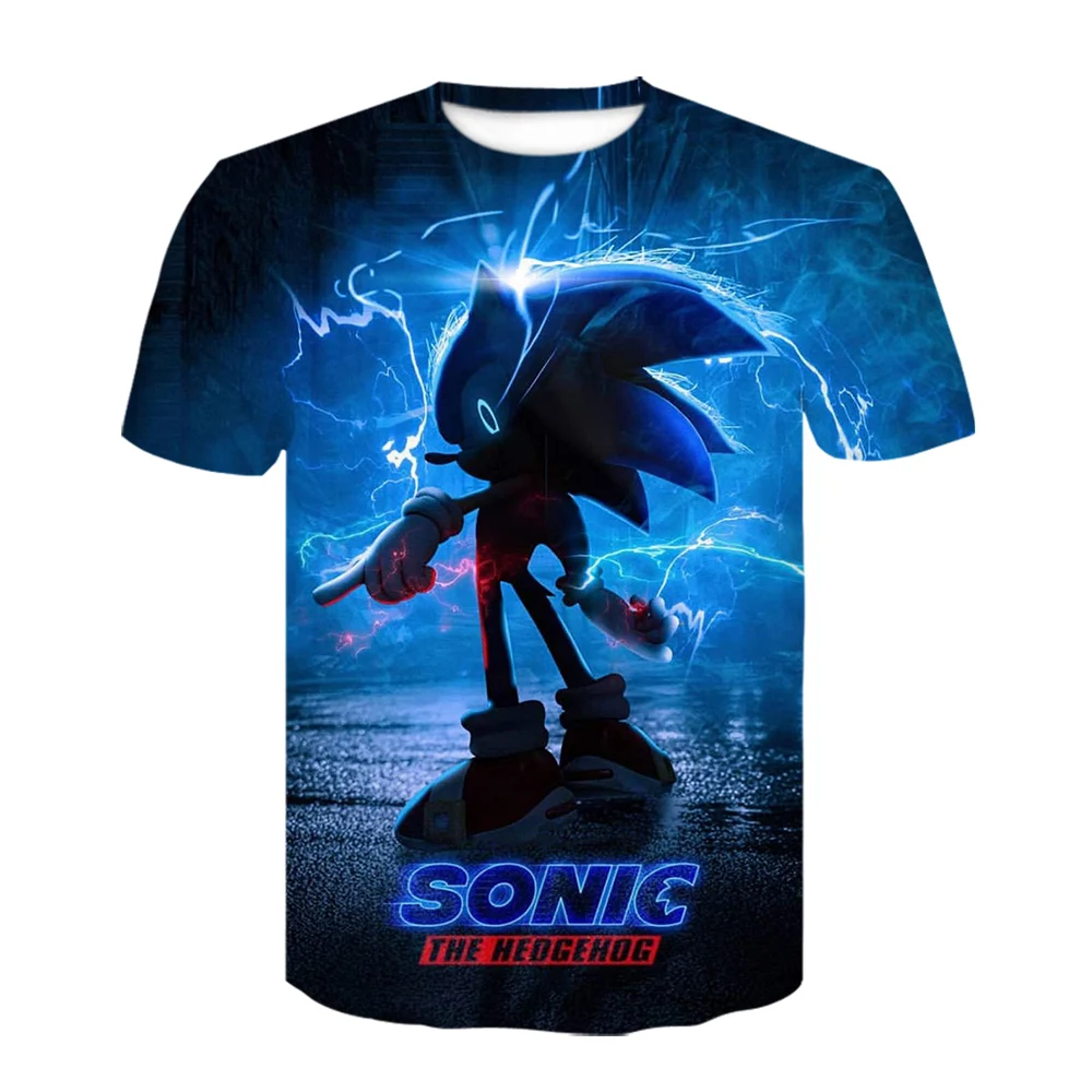 3D футболки для мальчиков Sonic the hedgehog летняя Милая Забавная детская одежда девочек