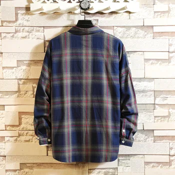 

Plaid Shirt 2020 spring Flannel Red Checkered Shirt Men Shirts Long Sleeve Chemise Homme Cotton Male Check Shirts
