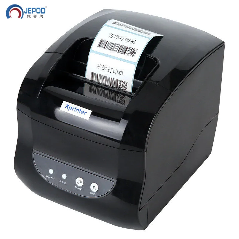 JEPODOR XP-365B 20-80 мм Дополнительная ширина термопринтер для этикеток JEPOD USB настольный