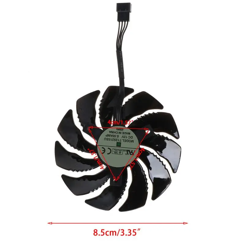 T129215SU 85 мм вентилятор охлаждения кулер для Gigabyte Geforce GTX 1050 1050TI 1060 1070 95AD | Компьютеры
