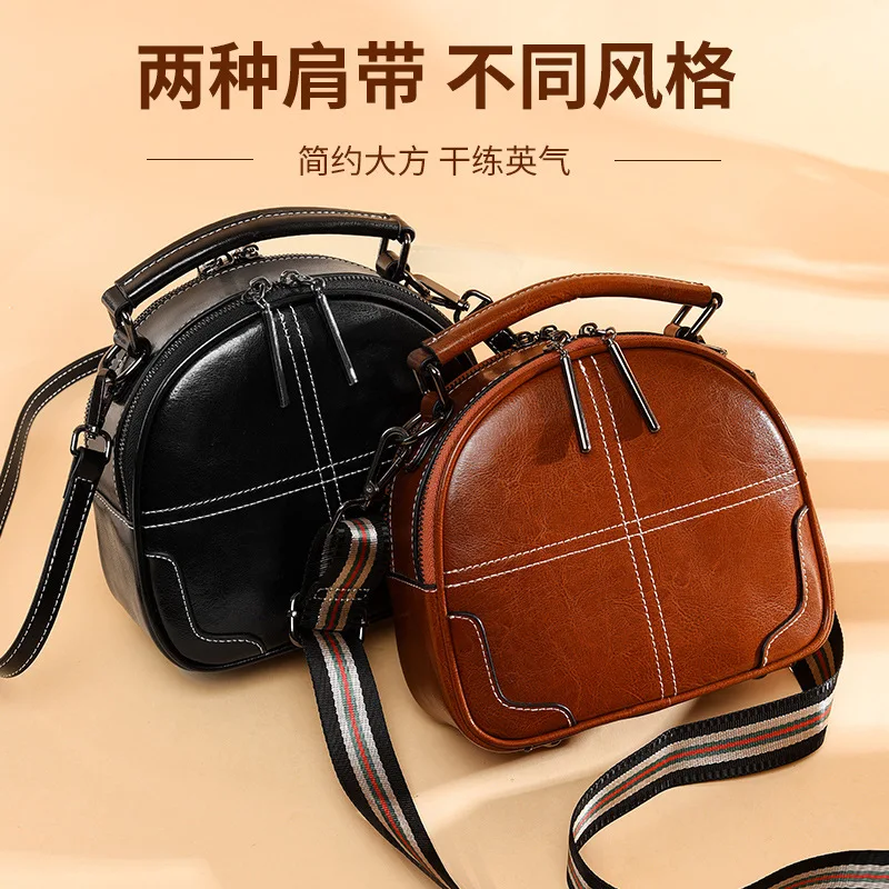 

Autumn And Winter Bag WOMEN'S Bag New Style 2019 Versitile Fashion Shoulder Broadband Shoulder Bag Women's Genuine Leather Hand