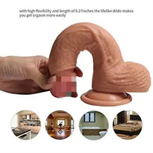 Реалистичный силиконовый фаллоимитатор большой для женщин секс игрушки