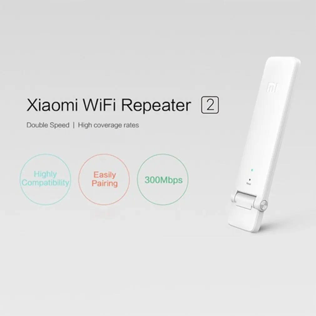 Xiaomi Mi Wi-Fi беспроводной усилитель 2 маршрутизатор расширитель портативный удобный 300 Мбит/с USB питание Plug& Play