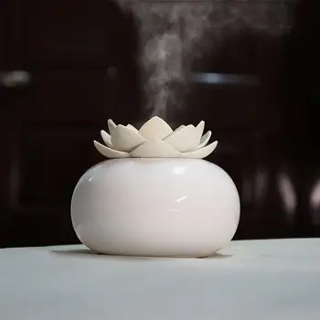 

200ML Lotus Ceramic Ultrasonic Aroma Humidifier Air Diffuser Simplicity Lotus Shape Purifier Atomizer Essential Oil Diffuser