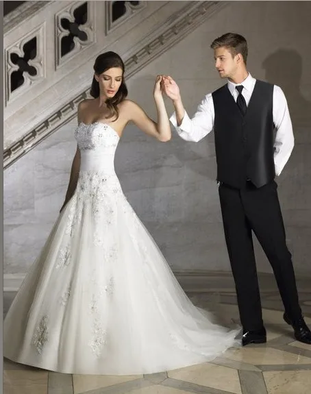 

Tulle Organza Satin A-line soft sweetheart Open back drop waist lace train crystals rhinestones glass bugle beads Wedding Dress
