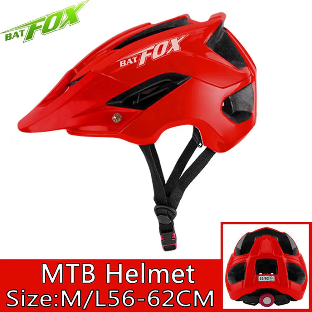 Batfox велосипедный шлем MTB дорожный велосипедный шлем ультралегкий Женский Мужской Цельный велосипедный шлем защитный шлем - Цвет: Red-Red