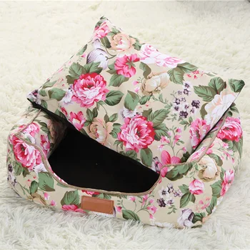 

puppies pet bed for Padded Dog Bed Waterproof Washable Pet House Mat Soft Sofa Kennel Dogs Cats house beds for large dogs H99F