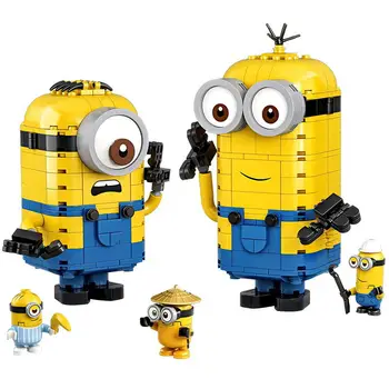 

City Street Architecture Creator Expert Building Blocks Miniones Bob Kevin City Store Technic Bricks Gift Toys for Girls