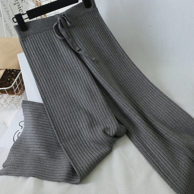 Разноцветные брюки с эластичной резинкой на талии, трикотажные брюки, женские модные осенне-зимние брюки, женские брюки
