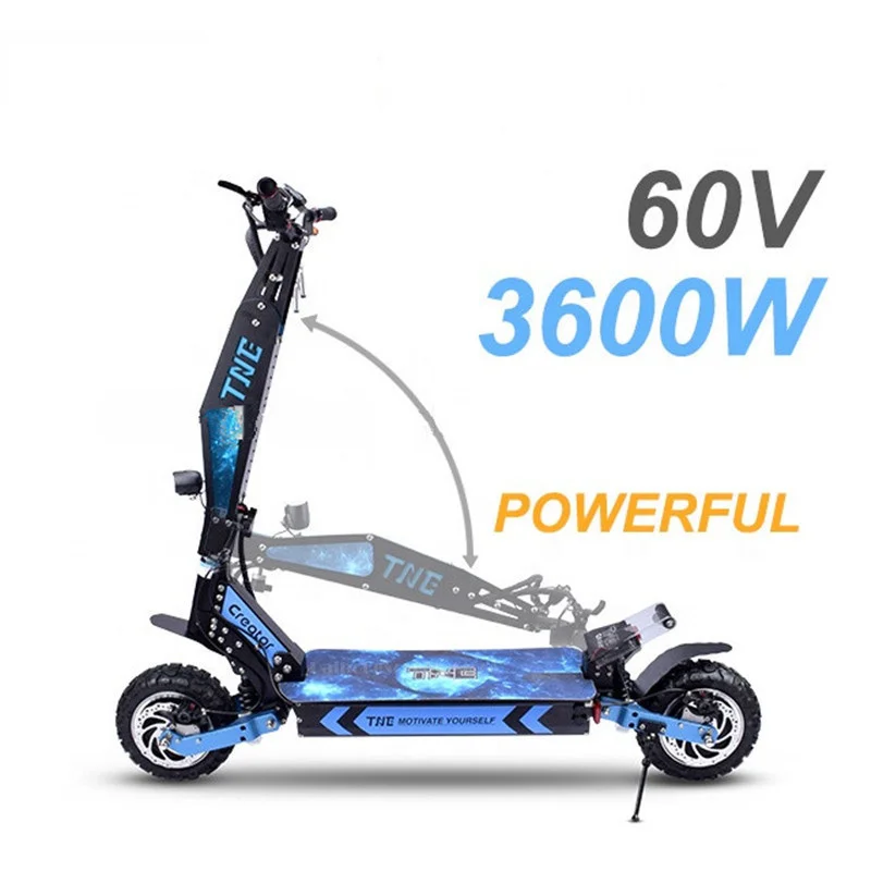 Powerful Electric Scooter Two Wheels Electric Scooters 11 Inch Dual Motor 3600W 60V Folding Off Road Electric Bike For Adult (12)