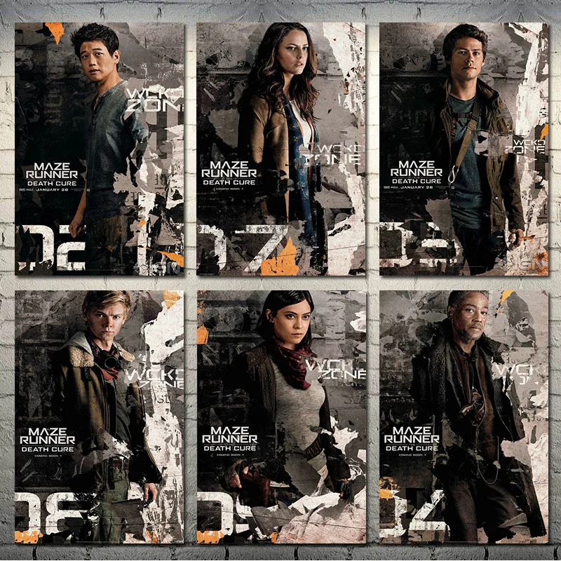 Бегунок лабиринт The Death Cure популярный фильм искусство Шелковый плакат на холсте