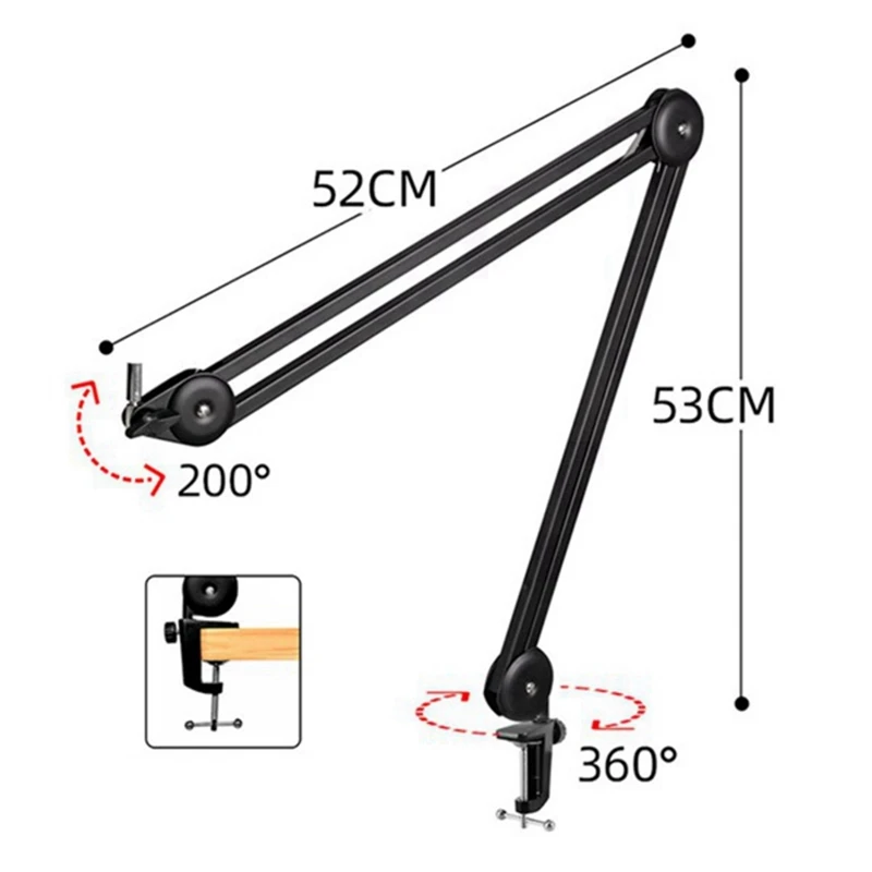 APEX Heavy Duty Mic Arm Microphone Stand Suspension Scissor Boom Stands