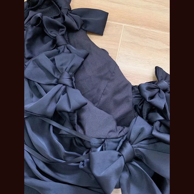 Дизайнерская высококачественная одежда primavera Verao fora do ombro lanterna manga ruched bodycon sexy festa preto arco vestidos femininos