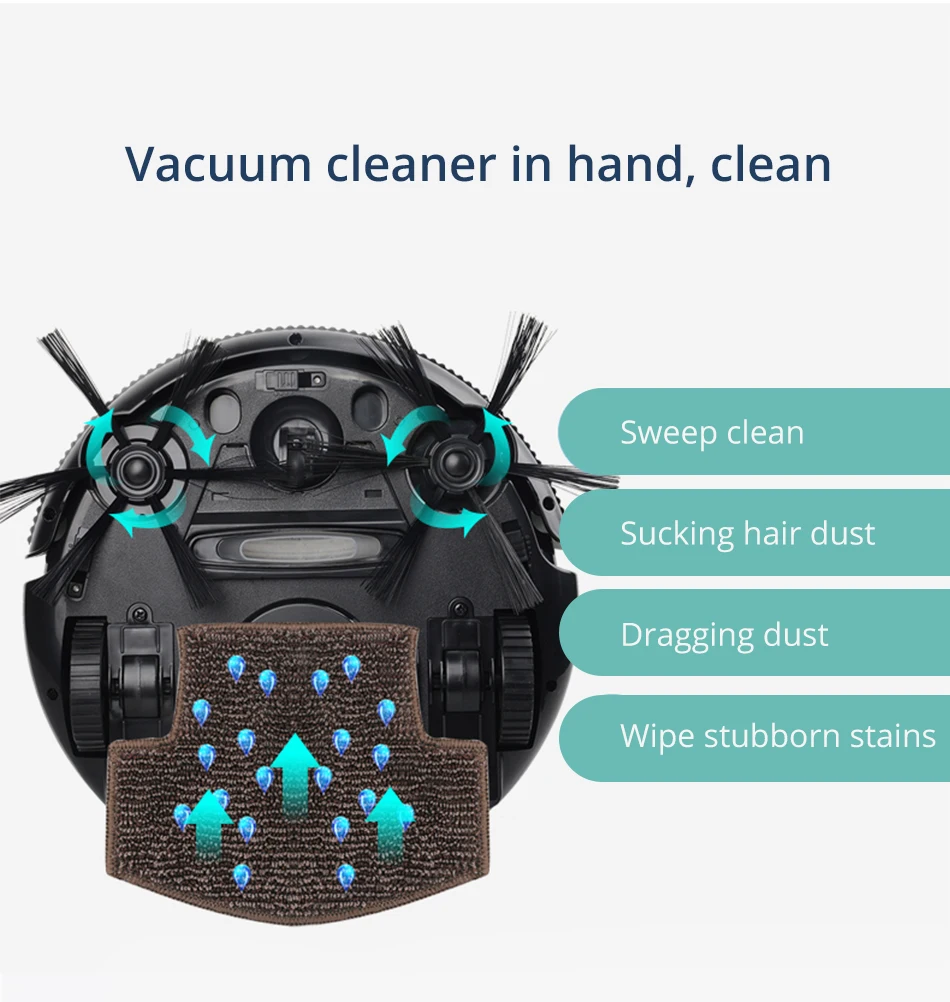 Робот-пылесос развертка и влажная Швабра одновременно для твердых полов и ковров, Пылезащитная стерилизация смарт-планировка