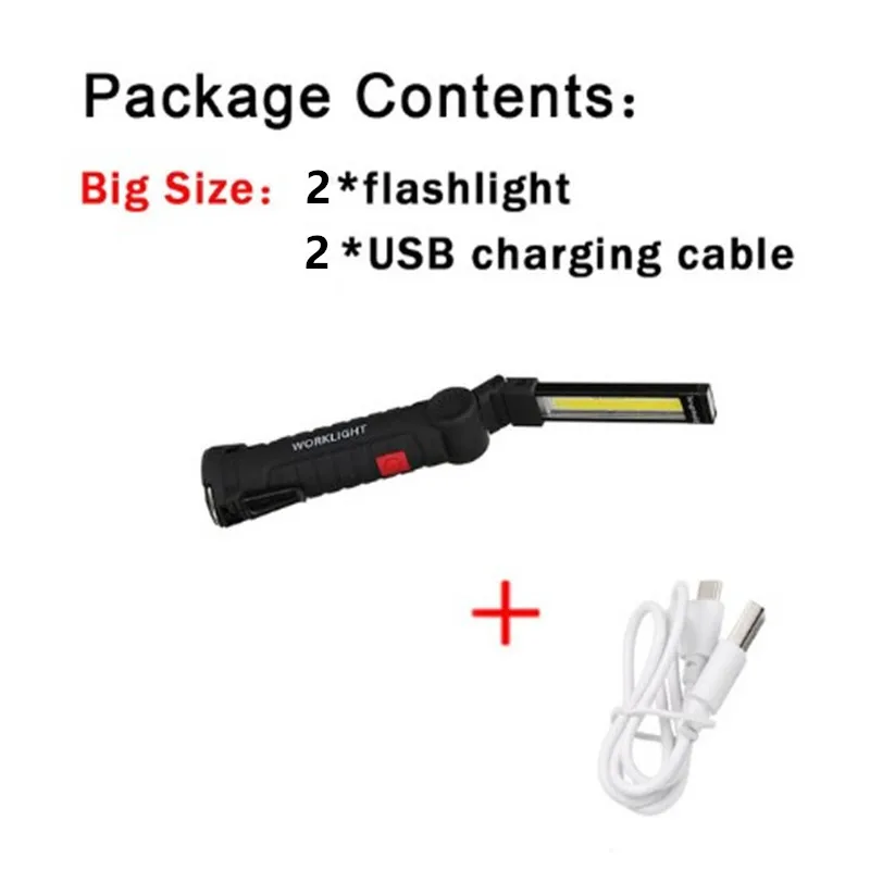 2 шт. COB 5 режимов работы светодиодный кемпинг лампы USB Перезаряжаемые светильник
