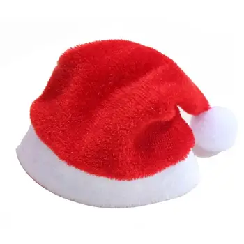 

New Year Red Santa Hat Winter Warm Christmas High-grade Plush Adult Hat To Increase Thickening Big Ball Soft Plush Christmas Hat