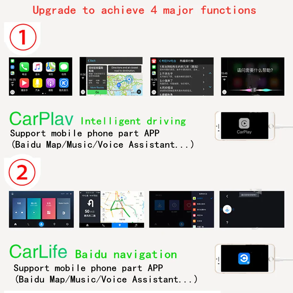 Apple Carplay Зеркало Ссылка Android телефон Carlife для Audi все серии A3 A4 A5 A6 A8 Q3 Q5 Q7 автомобильный щиток адаптер обновления