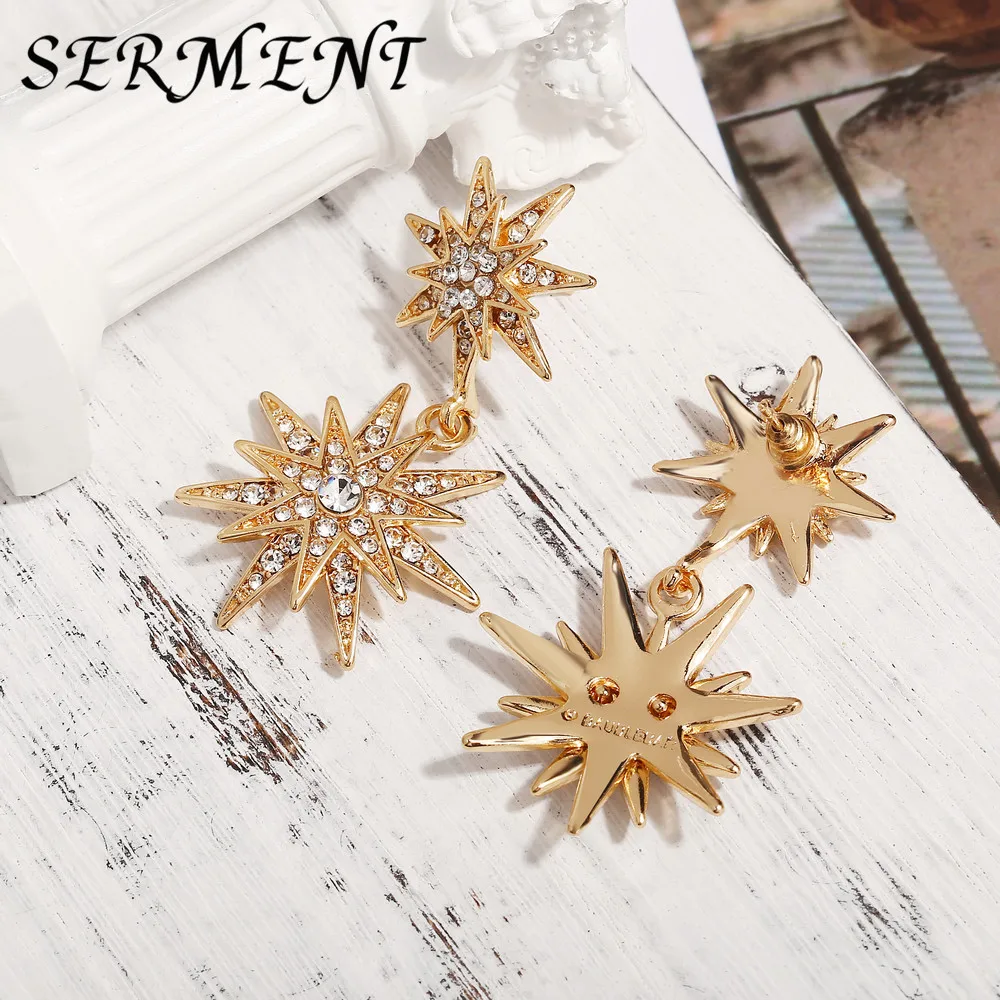 Креативные Ретро минималистичные серьги с увеличенной звездой, AliExpress, новые инкрустированные стразы, серьги-кольца, серьги-кольца