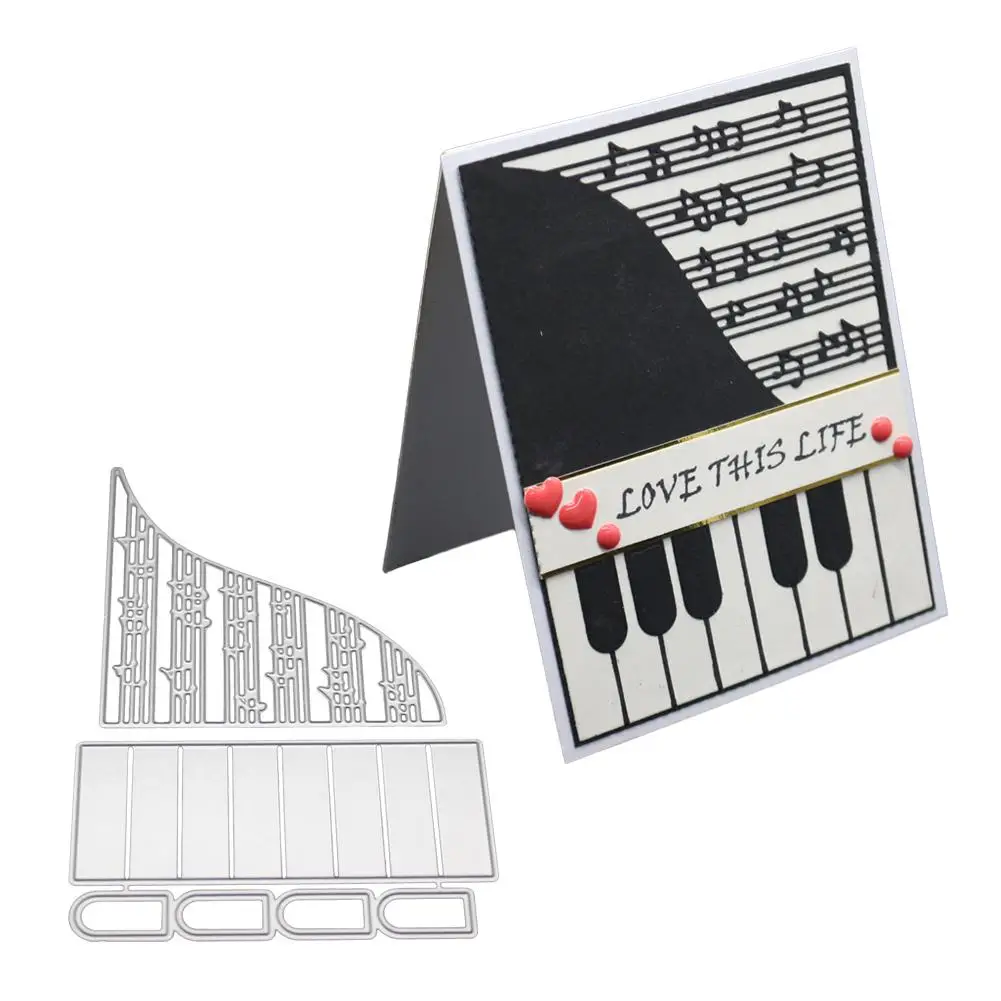 

Piano Music Series Cutting Dies Metal Cutting Dies DIY Stamps and Dies for Card Making Scrap-booking Embossing Cuts Craft Die