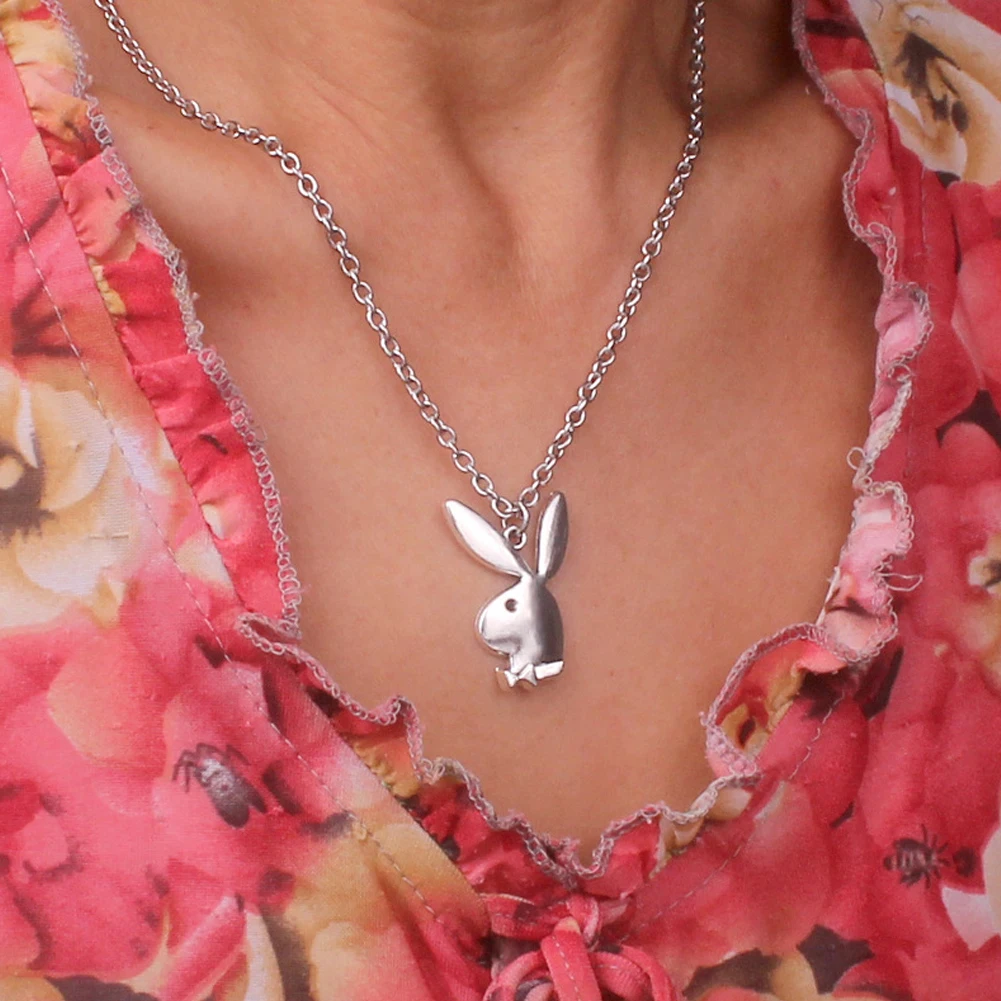 

New 2021 Cute play Rabbit charm Necklace, Rabbit Pendant, Rabbit Gentleman Charm, Tiger Unicorn Necklace DIY Punk Jewelry