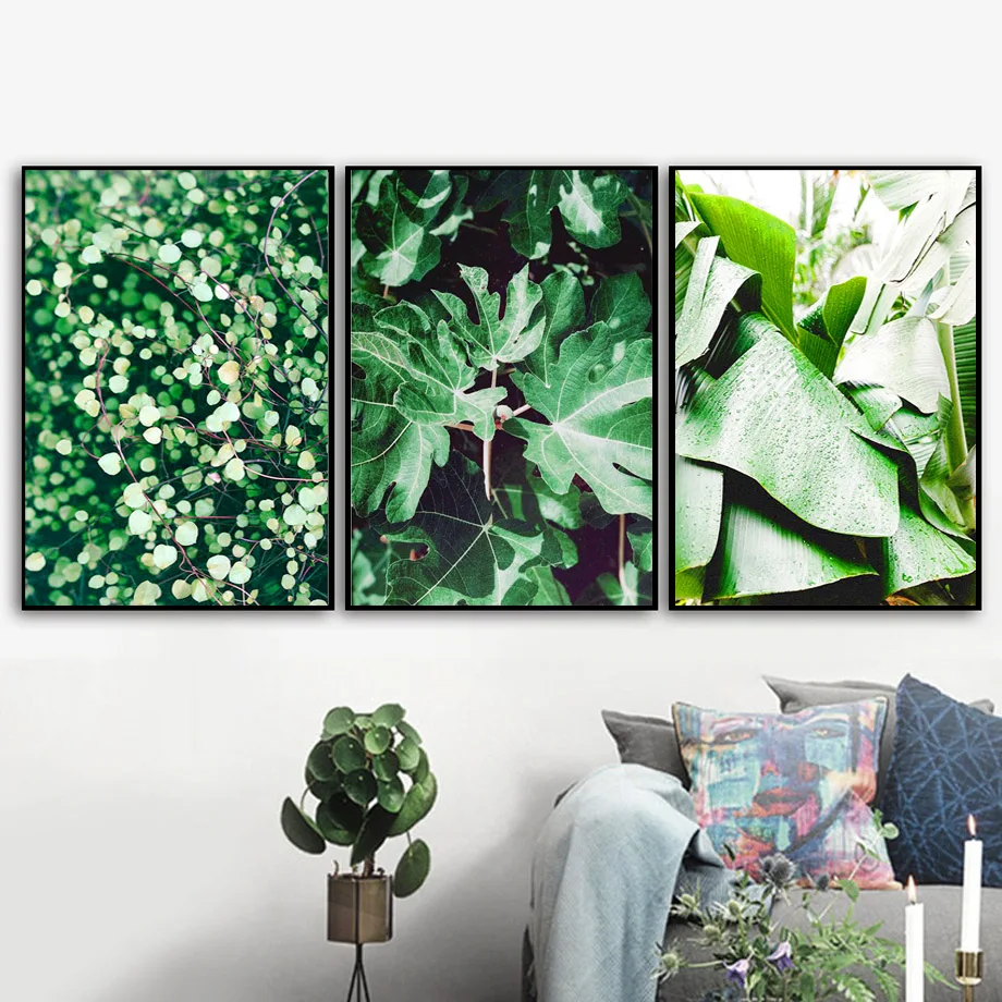 

Green Plant Palm Tree Ivy Wall Art Print Canvas Painting Nordic Canvas Posters And Prints Wall Pictures For Living Room Decor