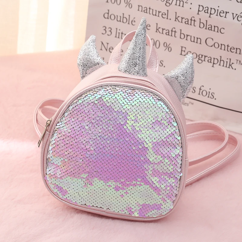 

2019 NEW Unicorn style back pack Girls Mini Sequins Back pack PU cartoon schoolbag Cute Back pack Travel Back pack