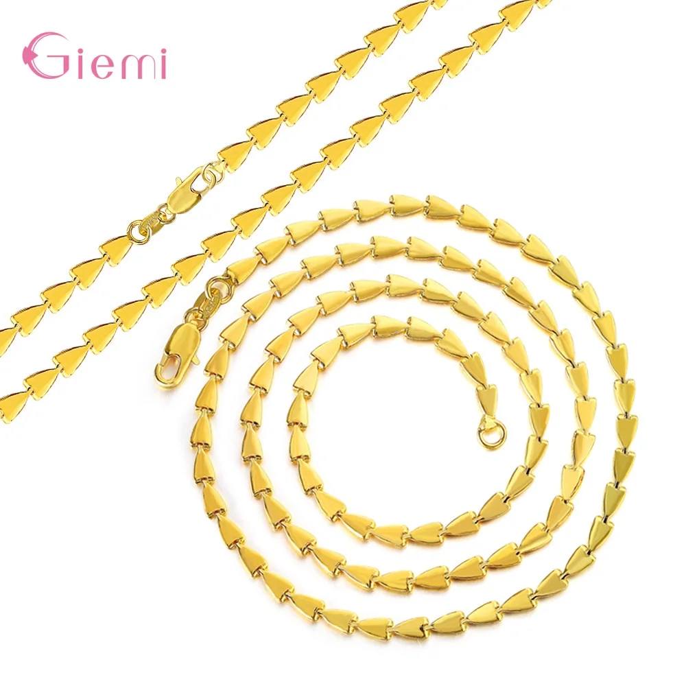 

Korean Fashion Simple Gold Filled 16/18/20/24inches Chain Golden Cone Necklace Female Triangle Clavicle Chain