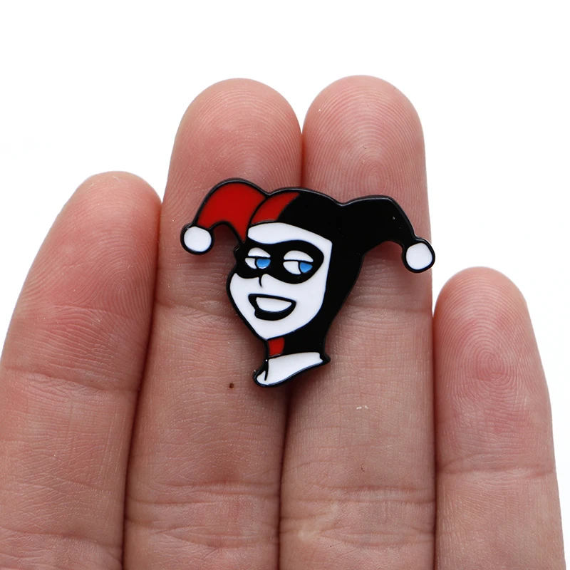 20 шт./лот Harley Quinn Эмаль Булавка креативные Броши Булавки на лацкан джинсовая