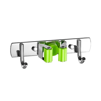 

Hanger Heavy Duty Laundry Room Practical Clip Mop Organizer Multifunctional Broom Holder Space Saving Wall Mount Stainless Steel