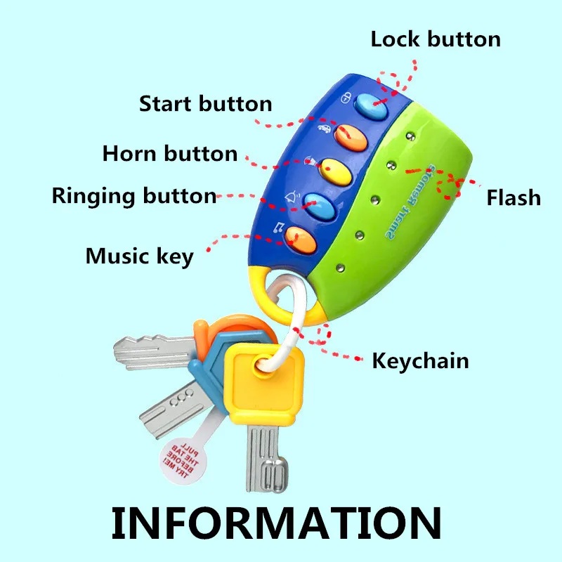Baby-Toy-Musical-Car-Key-Toy-Vocal-Smart-Remote-Voices-Pretend-Play-Education-Flash-music-Cars