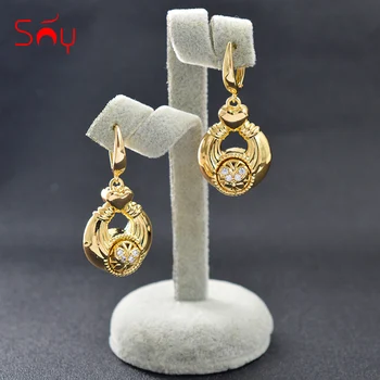 

Sunny Jewelry Drop Earrings Fashion Jewelry 2020 For Women High Quality Zircon heart Trendy Earrings For Wedding Party Gifts