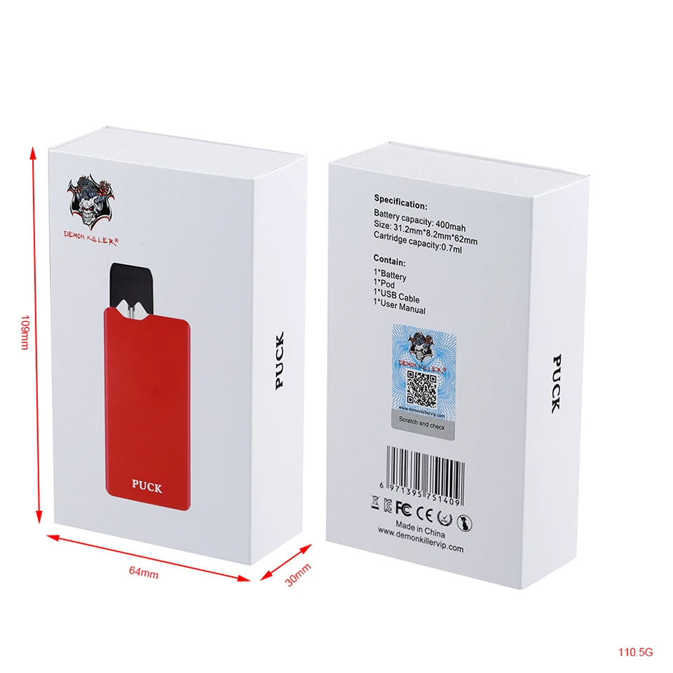 Electronic Cigarette Demon Killer PUCK vape starter mod Kit 0.7ml capacity 400mAh Airflow drive E-cig Vape kit VS JC01 Pro W01 (16)
