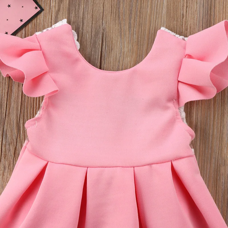 Pudcoco Lovely Kids Baby Girls Clothes Cotton Fly Sleeve Knee-length Dress 3m-3y Pudcoco Vestidos