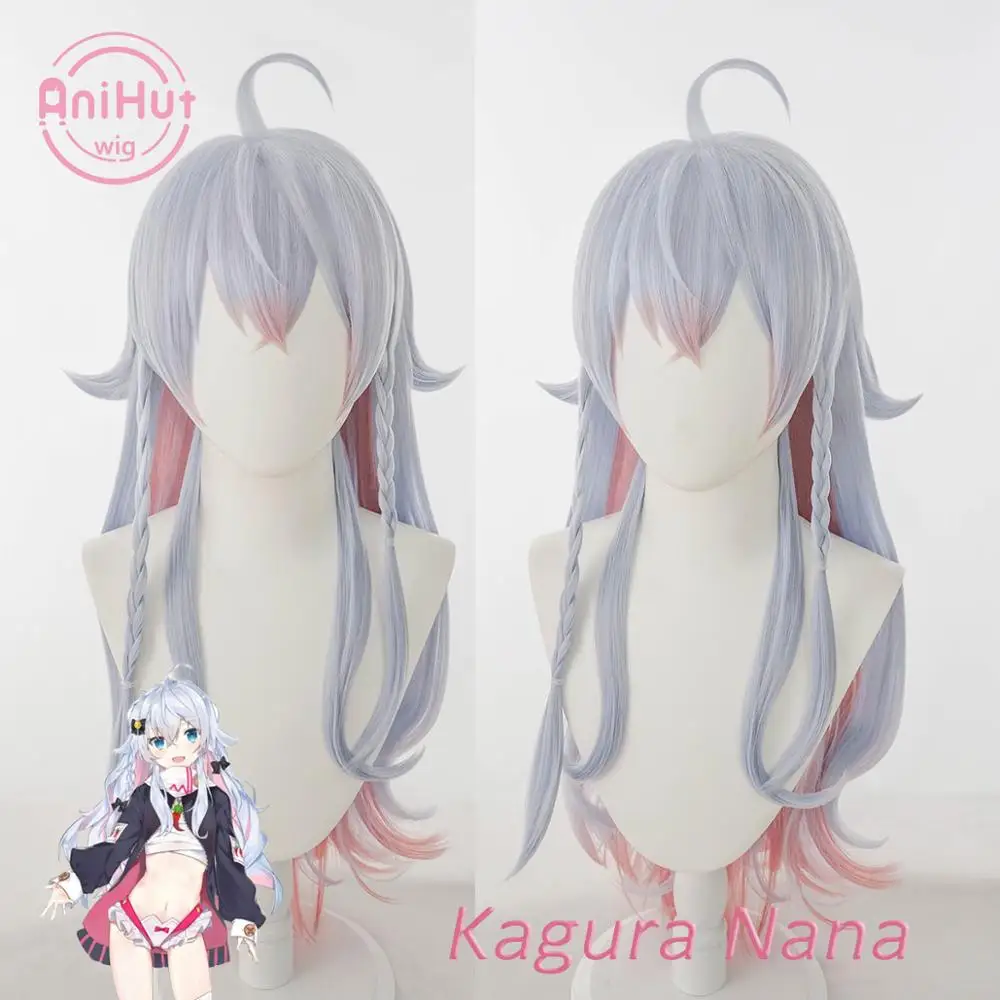 [Anihut】youpuber Hololive Kagura Nana Cosplay Wig термостойкий синтетический парик для косплея Vtuber |