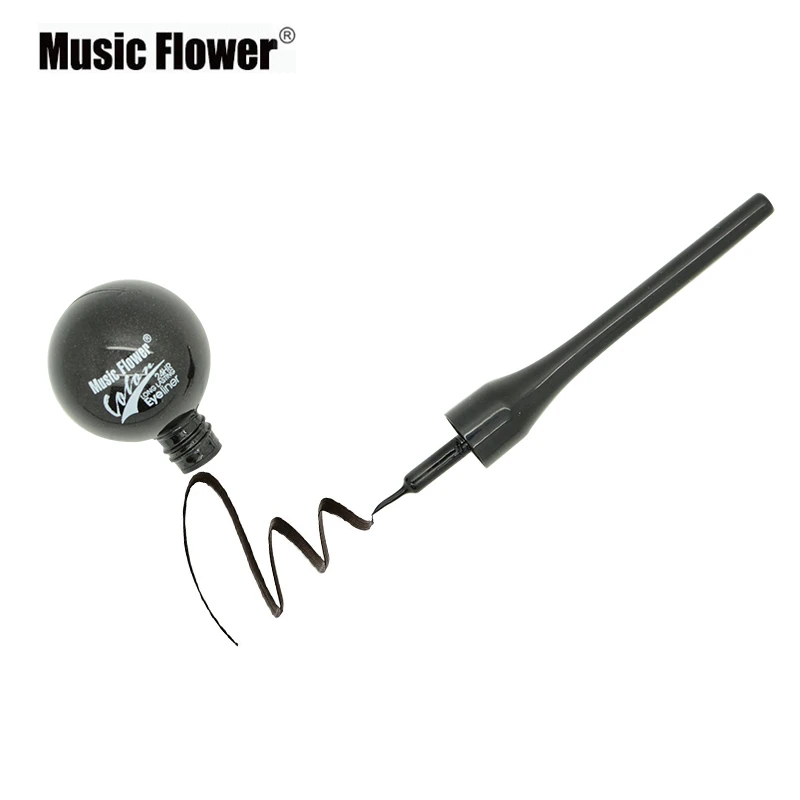Music Flower водостойкая жидкая подводка для глаз карандаш комплект урашения в африканском стиле 24Hr Стойкая подводка для глаз, ручка, косметика для глаз из двух вещей черно