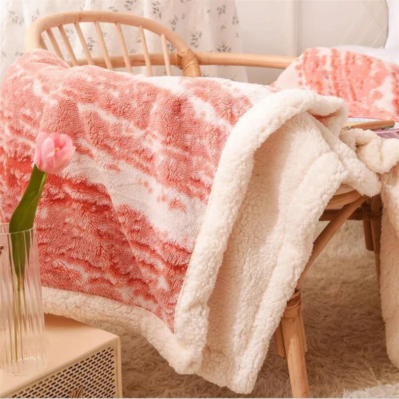 

Plus Thick Warm Sofa Cover Artificial Cashmere Travel Office Sleeping Blanket Quilt Soft Winter Warm Bedding Blanket For Bed