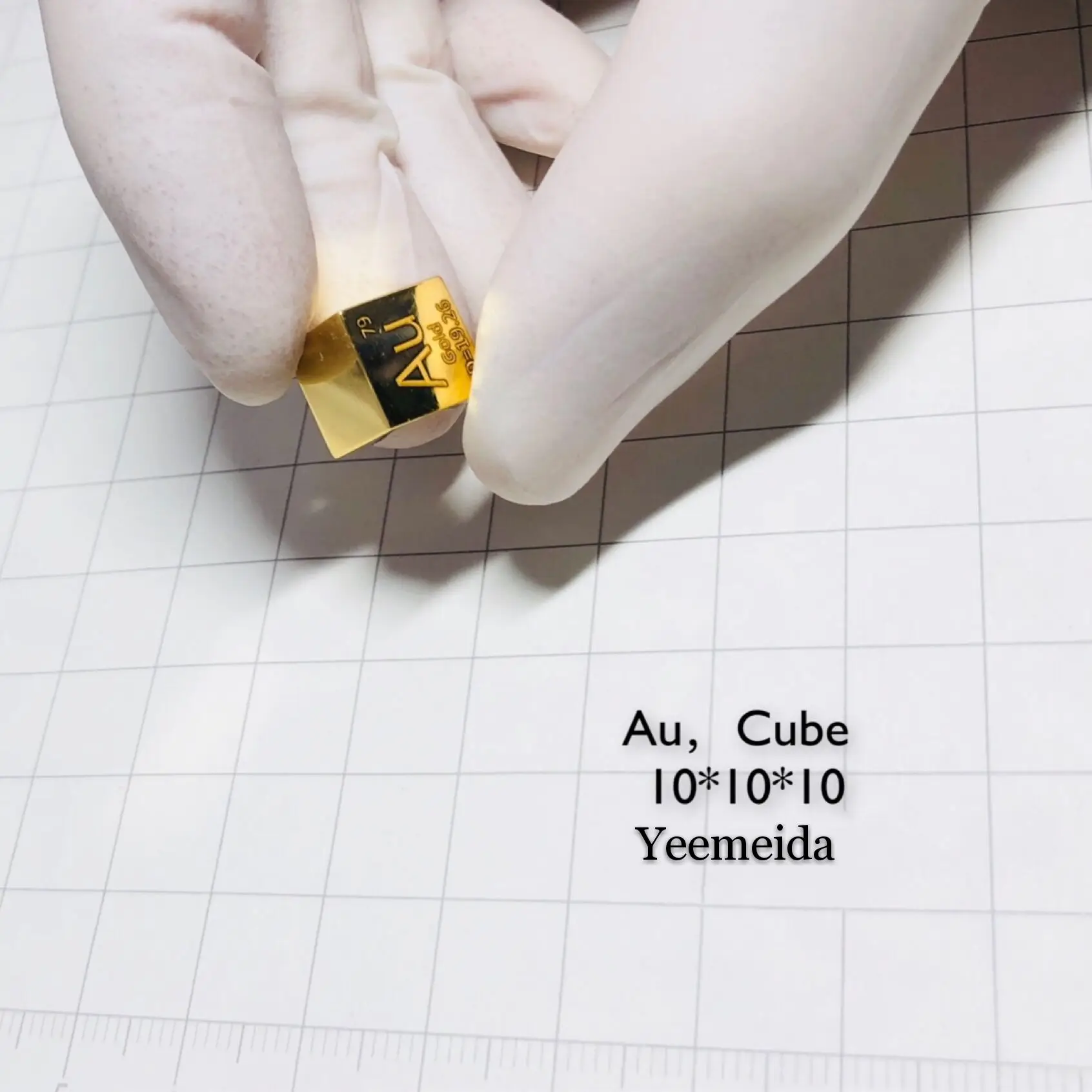 US $1.843.00 Metal Gold Cube Au High Purity 10x10x10mm Currency Investment Elemen Collection Lab Research Development Experiment
