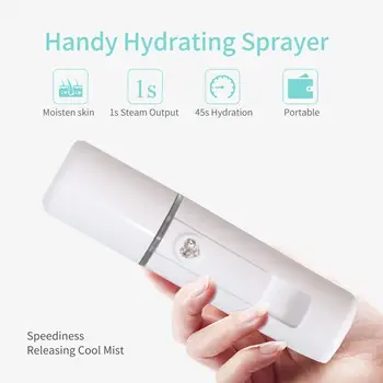 

Nano Facial Mister Humidifier Cool Mist Sprayer Portable Facial Steamer Moisturizing and Hydrating 20ML for Skin Care USB Charge